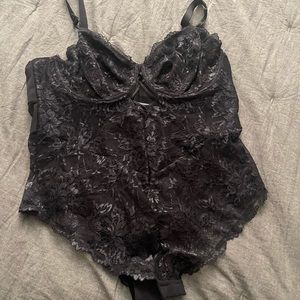 New Without Tags City Chic boudoir Underwire Black Lace Bodysuit